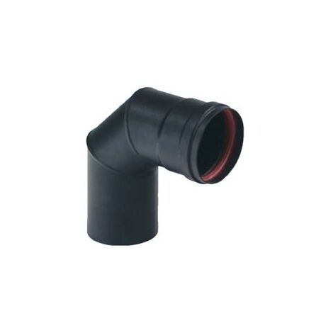 GOMITO A 90  ° PER STUFE A PELLET NERO OPACO ALA PELLET AETERNUM   EE ¸ mm.100    ALA