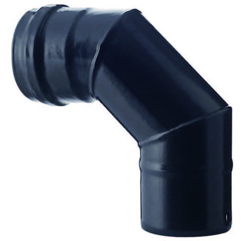 Gomito a 90° per stufe a pellet nero opaco pesante mm.1,2 - ø cm.10