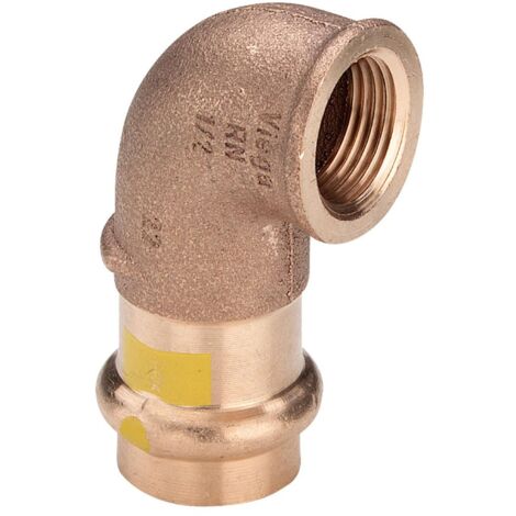 Gomito a 90° Profipress G F 18x1/2" F con SC‑Contur, bronzo, estremità a pressare femmina, filettatura Rp 345846