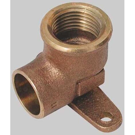 GOMITO BRONZO CON FLANGIA FILETTATO FEMMINA A SALDARE FEMMINA - 18 x 3/4