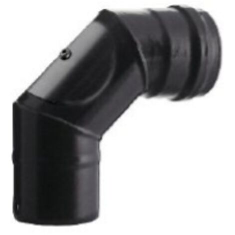 Gomito curva con ispezione per stufe pellet acciaio 90o 12 cm 120 mm in acciaio smaltato antracite