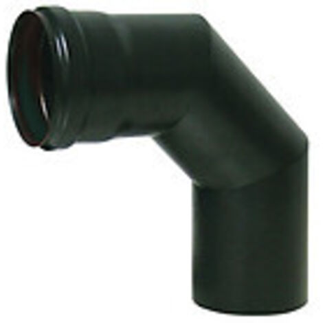 Gomito curva per stufe pellet in acciaio Fe nero 90o 8 cm spessore 1,2 mm per uso interno