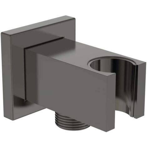 Gomito di collegamento a parete IDEALRAIN con supporto doccia angolare magnetico grigio IDEAL STANDARD