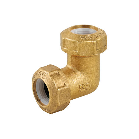 Gomito doppio in ottone per tubo pe  25x25CAVAL