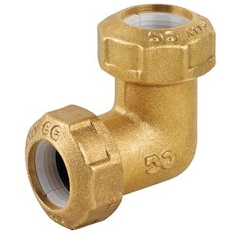 GOMITO DOPPIO IN OTTONE PER TUBO PE 40x40