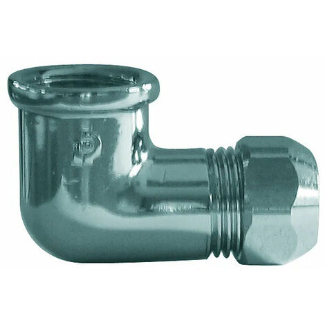 Gomito Femmina 1/2" Ø12 Per Rame Cromato