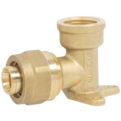 GOMITO FEMMINA FLANGIATO A COMPRESSIONE PER TUBO MULTISTRATO APE 1/2"" x Ø16 (2,0) mm