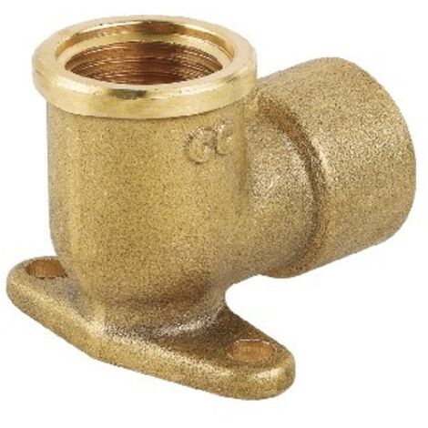 GOMITO FF CON FLANGIA IN OTTONE GIALLO Misura: 1/2"