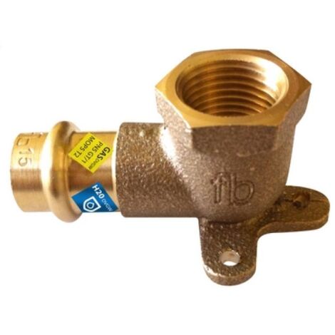 GOMITO FLANGIATO F X FIL. RP ACQUA/GAS Diam. 22 x 3/4
