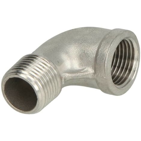 LE SANITAIRE Gomito in acciaio inox a 90° 1/2' FF/FM