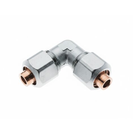 Gomito intermedio a stringere 26x26 in ottone nichelato per tubo multistrato pex-al-pex bampi blg92600