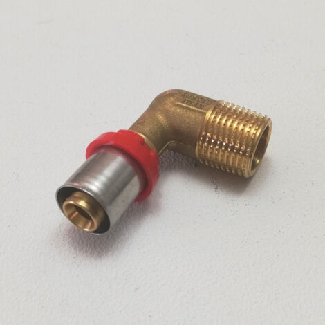 Gomito Maschio 1/2" Ø16 Multistrato A Pressare - Serie: Compact