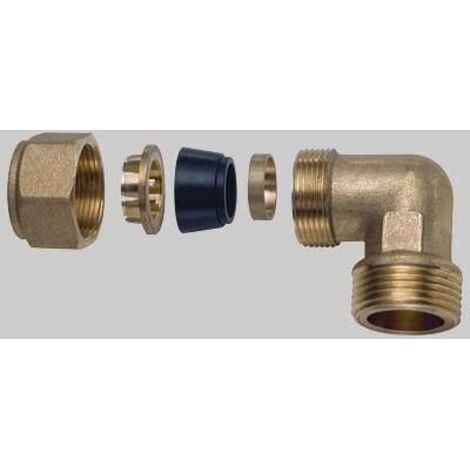 GOMITO MASCHIO CON KIT DI TENUTA PER TUBO RAME - 3/4 x 16