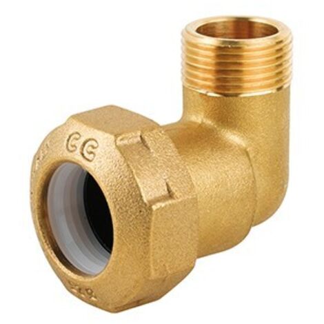 GOMITO MASCHIO IN OTTONE PER TUBO PE 1"1/4 x 40