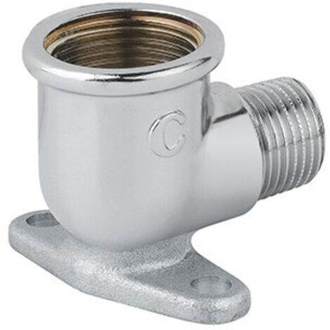 GOMITO MF CON FLANGIA OTTONE CROMO 1/2