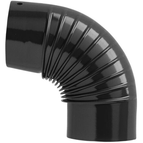 GOMITO P/STUFA 90 D 13 CM NERO OPACO