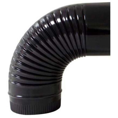 Gomito per stufa vetrificato nero da 100 mm 90º