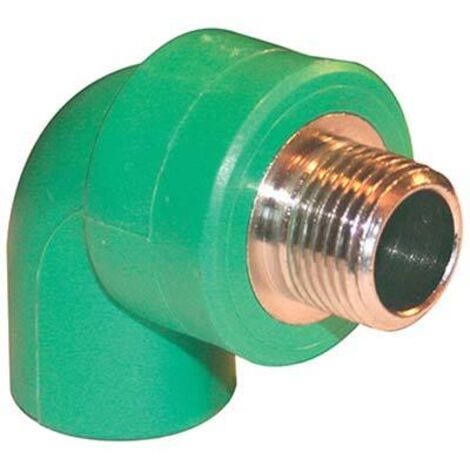 GOMITO PPR A SALDARE 90  ° FILETTO MASCHIO - VERDE/OTTONE MM 20X1/2M- 10 pezzi