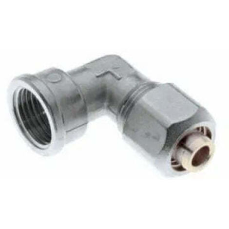 Gomito/Raccordo Curvo Femmina 1/2" Ø16 Multistrato A Stringere Completo Di Kit