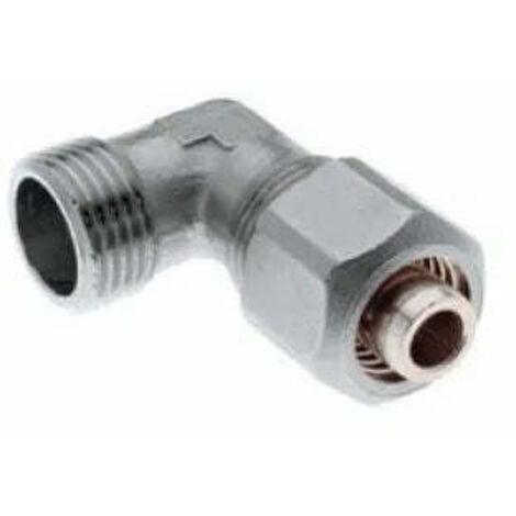 Gomito/Raccordo Curvo Maschio 3/4" Ø20 Multistrato A Stringere Completo Di Kit