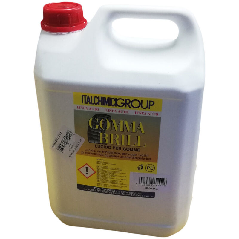 Italchimici gomma brill 5lt nero gomme protettivo ravvivante per pneumatici guarnizioni tappetini