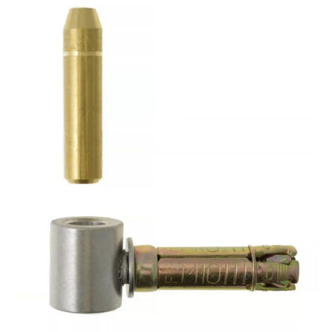 GOND A VIS METAUX INOX 316L L82 D14 AVEC CHEVILLE AXE LAITON