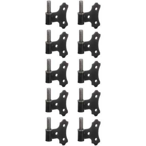 Gond à visser – avec platine carrée 94 x 94 mm – laqué noir – axe Ø14 mm – amovible pour volets et portails – Marque Alberts