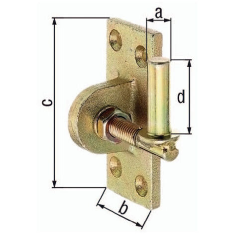 Gond à visser sur support 16x45 mm, galvanisé à chaud, réglable de 20 mm GAH (Par 6)