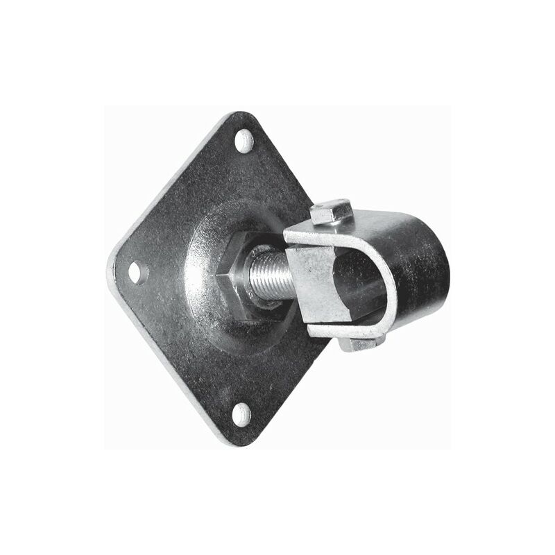 Gond sur platine avec écrou réglable pour axe 35mm - Filetage M22 - Acier zingué - à visser Deco Fer Forge