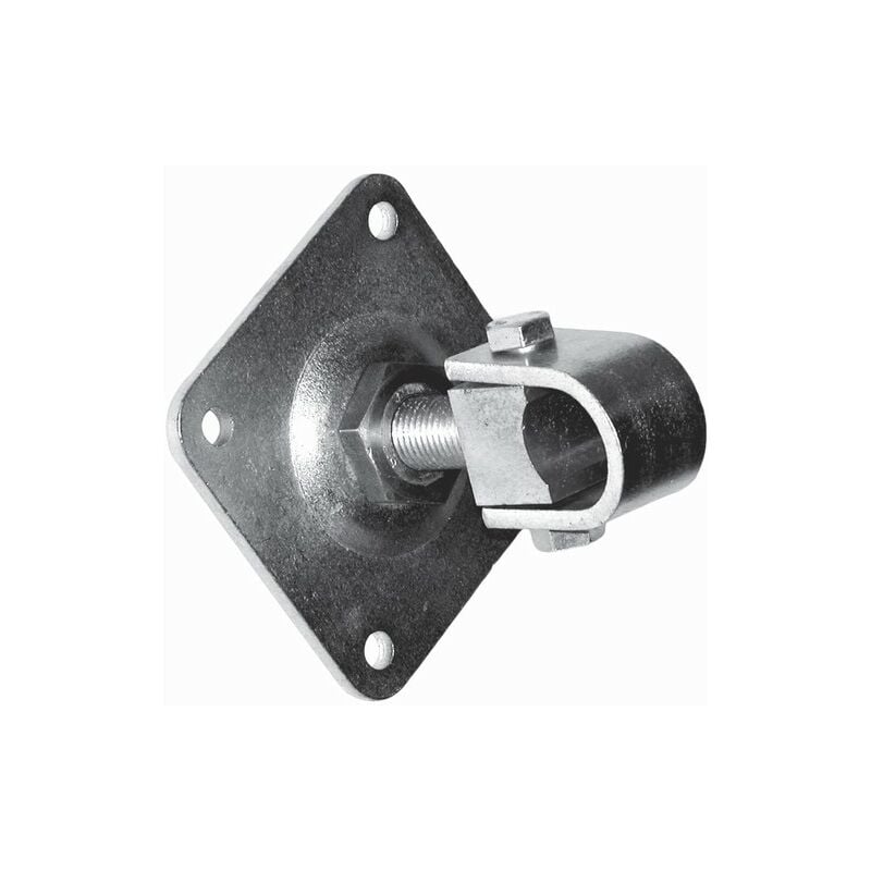 Gond sur platine avec écrou réglable pour axe 40mm - Filetage M27 - Acier zingué - à visser Deco Fer Forge