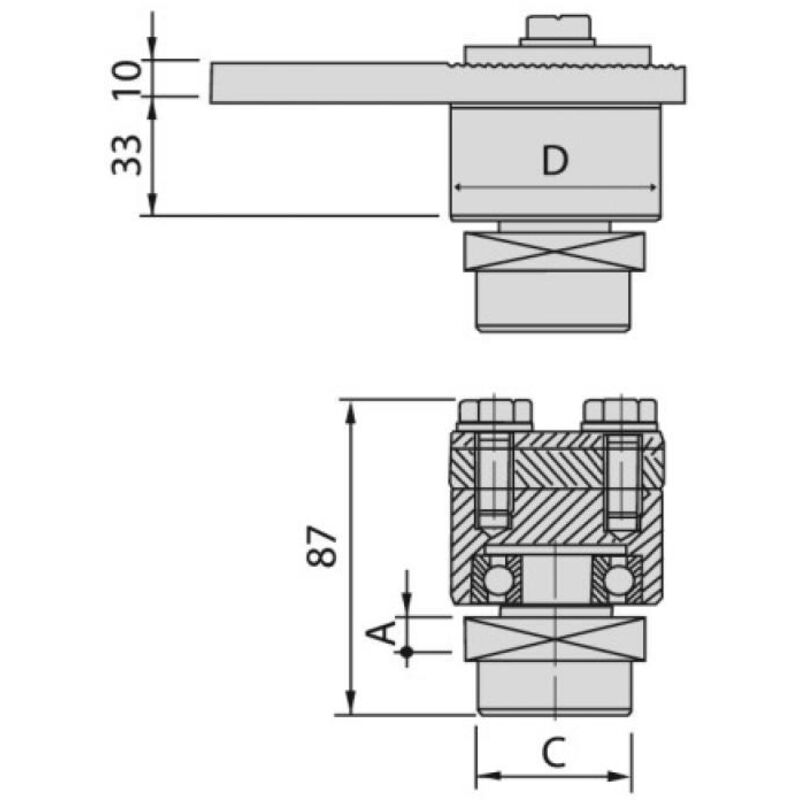 Comunello - Gond haut 88 de portail pour tube 40 mm - communello
