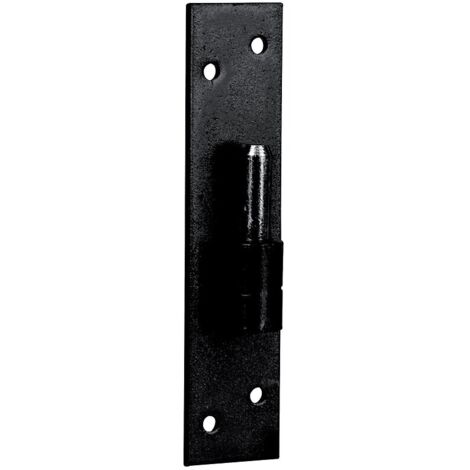 Gond sur platine acier noir 9005 en 40 x 5 mm axe de 16 mm - BOURGEOIS FRERES
