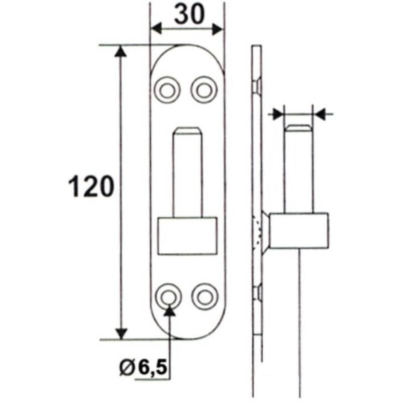 Torbel - Gond sur platine arrondie Ø14 mm en acier phorétique noir