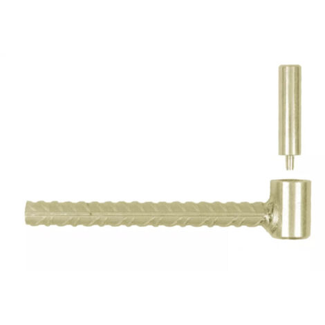 Gonds de portail Parpaing - Fer à béton D. 14 x 150 mm - Gonds D. 14 mm - Zingué jaune - Seau de 25