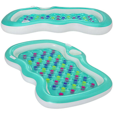 Gonfiabile materasso con porta bottiglie snack materassino letto per mare spiaggia piscina 224x174 cm