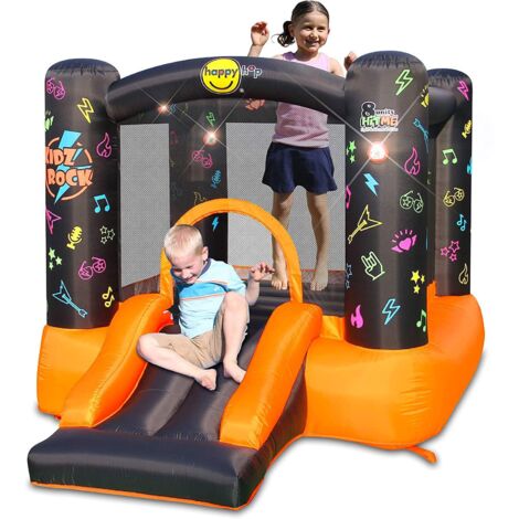 Gonfiabile per Bambini Interattivo Luci Musica con Scivolo Castello Pompa Aria