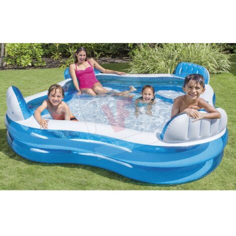 GONFIABILE PISCINA INTEX QUADRA FAMILY 4 SEDILI CM. 229X229X66H