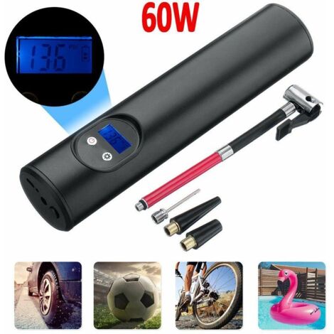Gonfiatore digitale per pneumatici, pompa automatica per compressore d'aria, display LCD portatile wireless (grigio, nero wireless)