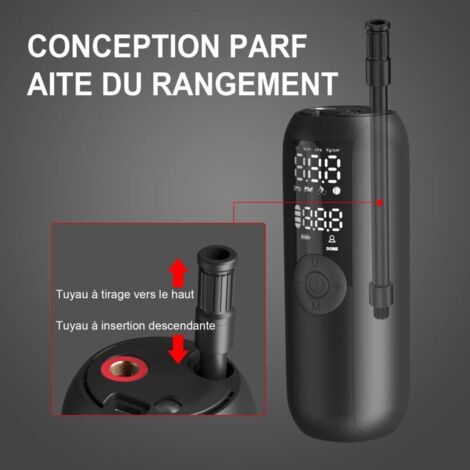 Gonfiatore per pneumatici auto da 150 PSI, mini compressore d'aria portatile per auto e biciclette, spegnimento automatico, compatibile con valvole Presta e Schrader.