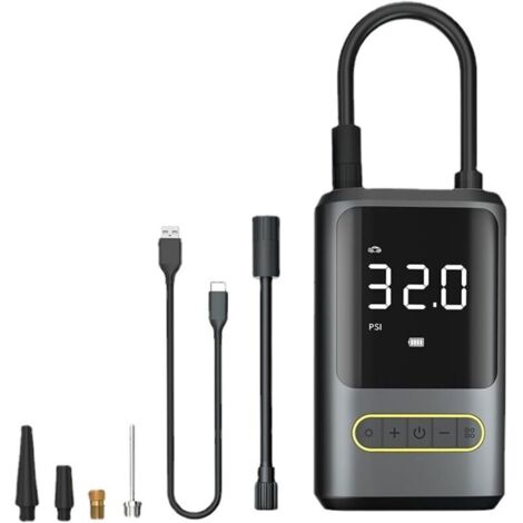 Gonfiatore portatile per pneumatici da 150 PSI con manometro digitale, batteria da 4000 mAh, senza fili per pneumatici di auto, moto, materassi ad aria, piscine, ecc.