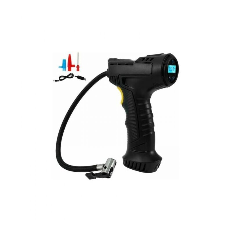 Cyslmuk - Gonflable Sans Fil Portable Gonfleur de Pneu 120W Compresseur d'Air Pompe de Pneu pour Voitures, Motos, Vélos avec Jauge de Pression