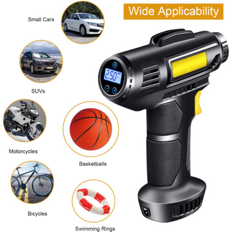 Gonflage de pneus électrique portable rechargeable 4000mAh avec affichage numérique pour vélo moto et objets gonflables