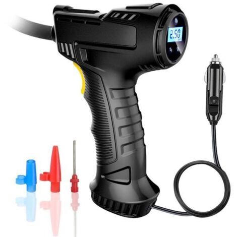 Gonflage des Pneus Poche Compresseur d\'air Gonfleur Pompe à Pneus de Voiture Electrique Portable Convient avec Lumière et Manomètre