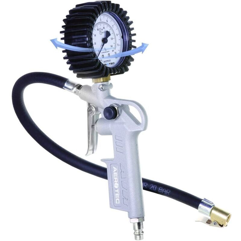 Aerotec - Gonfle-pneu pneumatique 200548 1/4 (6,3 mm) 10 bar étalonné: d'usine (sans certificat) 1 pc(s)