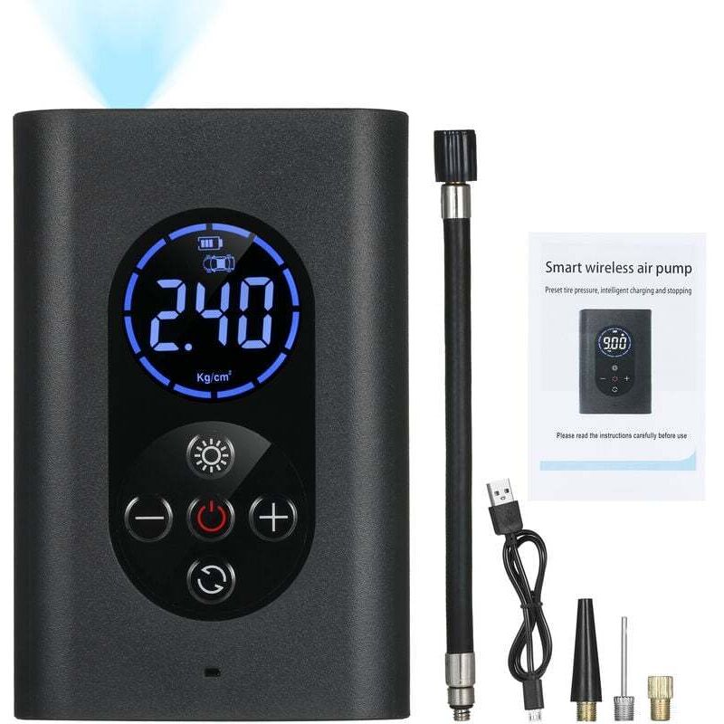 Sunxury - Gonfleur Compresseur D'Air Portatif 150Psi Electrique Pompe a Air Avec Usb Manometre Led Rechargeable 4000Mah Banque D'Alimentation D'Arret