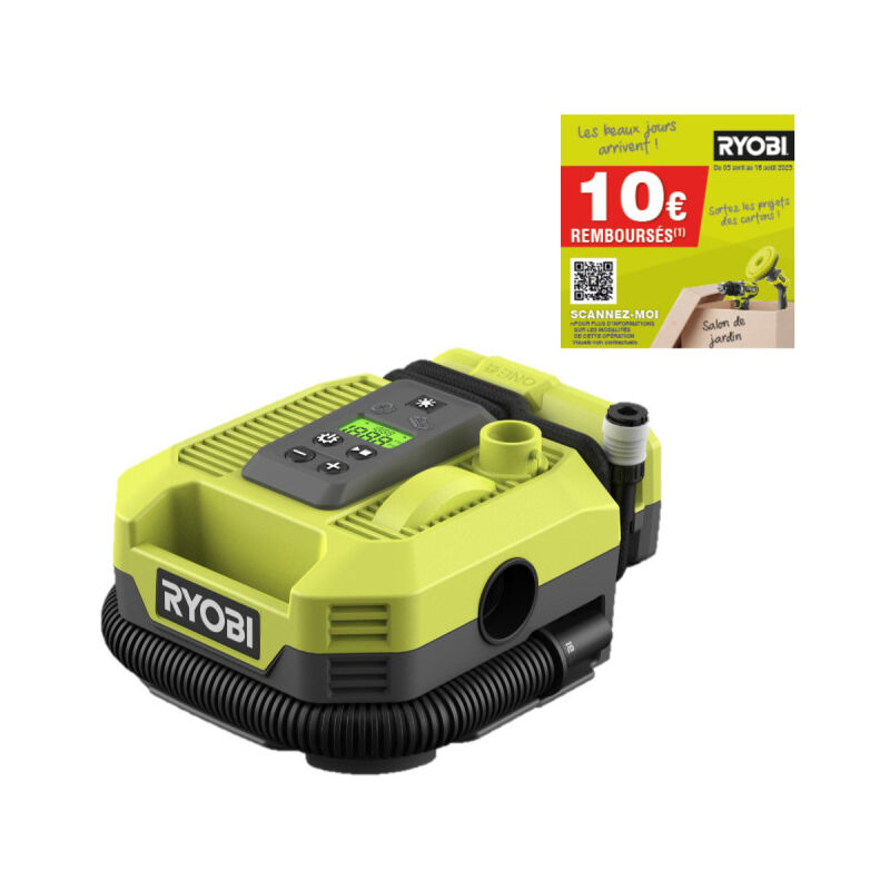 Ryobi - Gonfleur compresseur 18V One+ - 11 bars - Sans batterie ni chargeur - RMI18-0