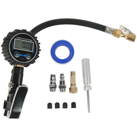 Gonfleur de pneu 0-200PSI avec manomètre de pression des pneus, affichage numérique LCD, 4 unités de pression pour moto, voiture, camion, Bus