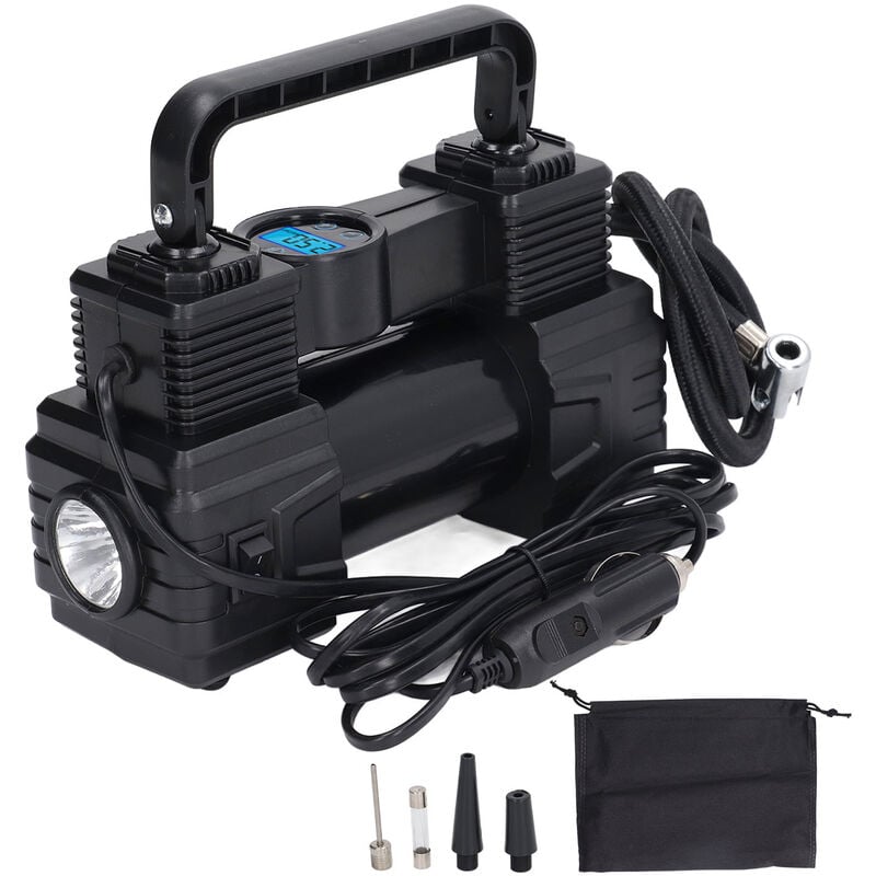 Jeffergarden - Gonfleur de pneu de voiture 120PSI Compresseur d'air Jauge de pression numérique Pompe à air portable avec lumière led 12V
