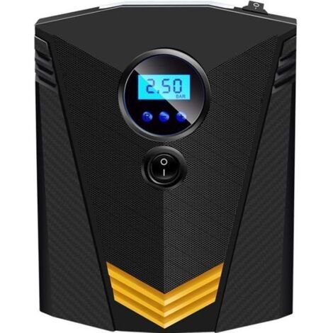 Gonfleur de Pneu de Voiture numérique- Compresseur d\'air de Voiture-Pompe à air électrique Automatique 12 V Et lumière LED, Jaune