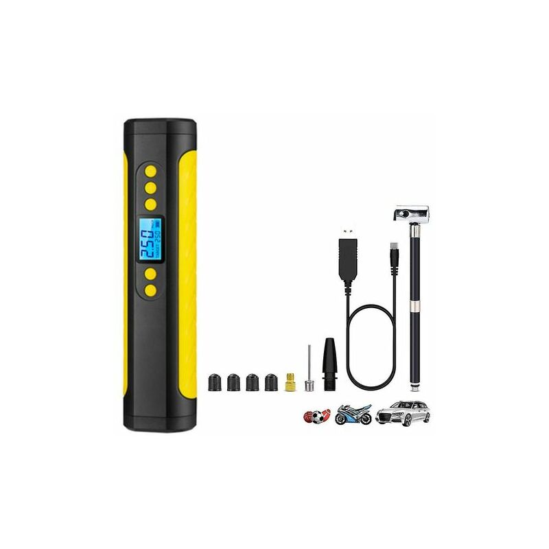 Pompe à vélo/pompe à air/mini-compresseur électrique Bosch - EasyPump &  Laser lignes 2 en 1 Atino de Bosch avec mètre ruban intégré